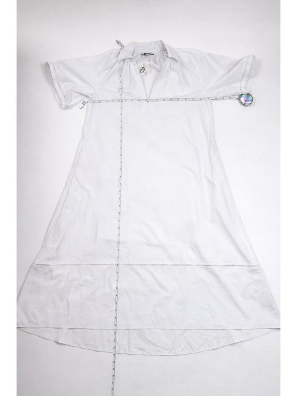 Madewell Poplin Splitneck Midi Shirtdress White XXS Lined Minimalist 100% Cotton - Picture 4 of 16